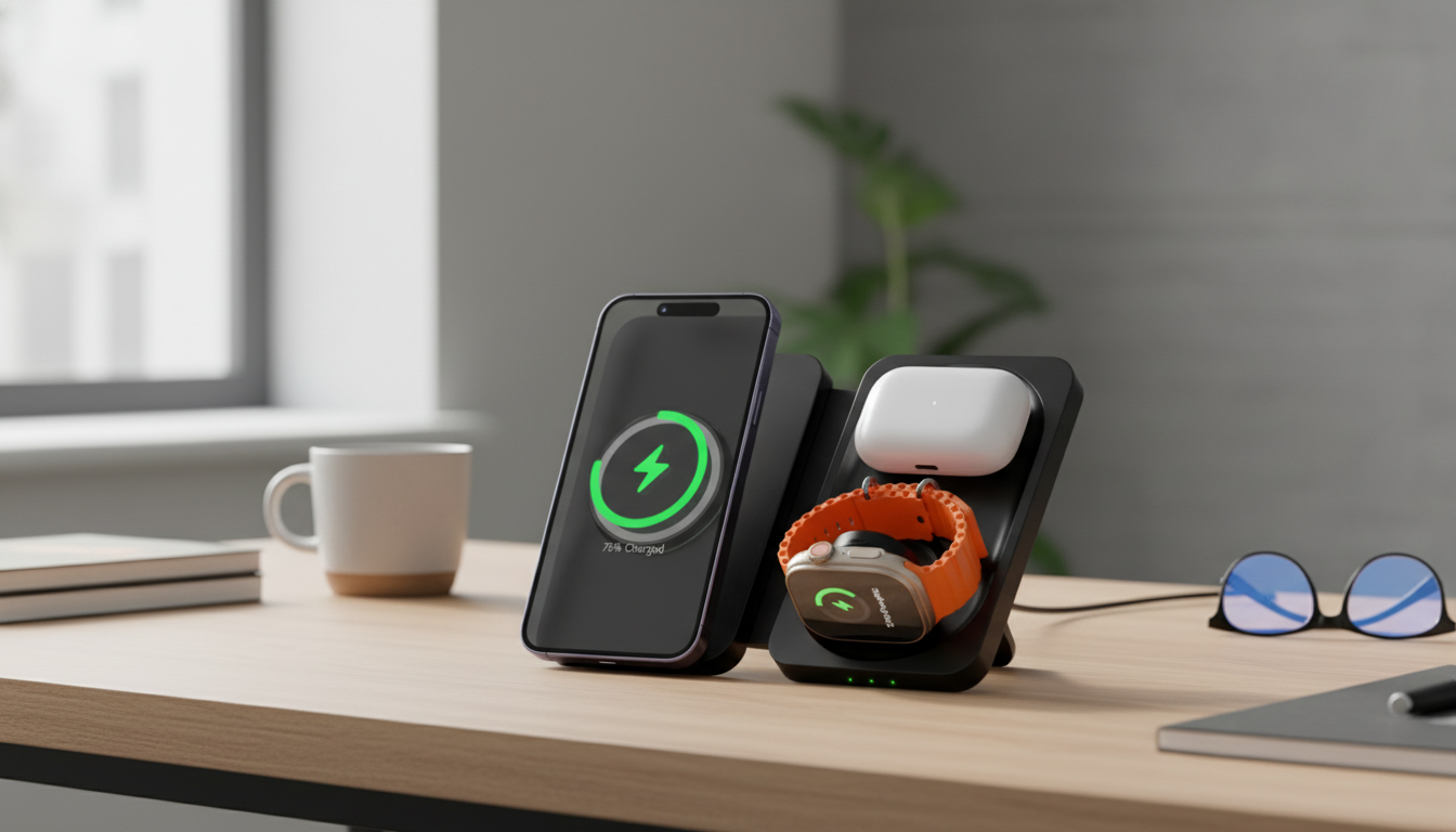 15W Foldable 3-in-1 Charging Pad for Apple Devices