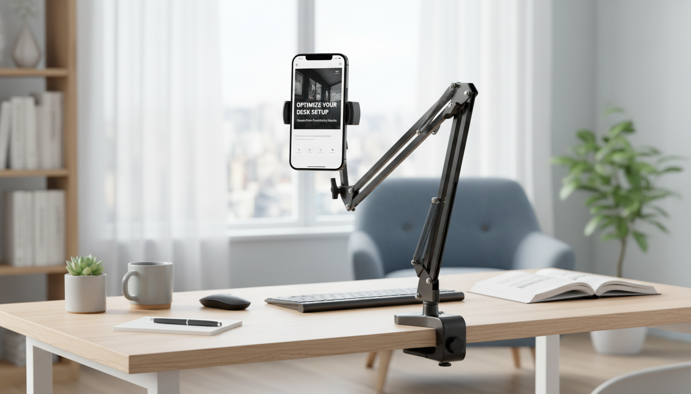 360° Rotating Tablet & Phone Holder for Bed or Desk