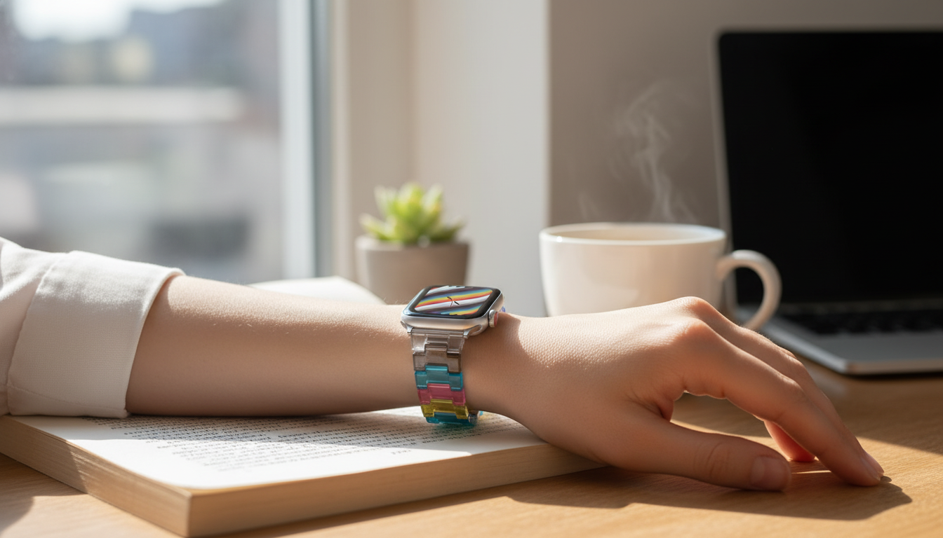 Rainbow Resin Apple Watch Band: Fit & Style (38–45mm)