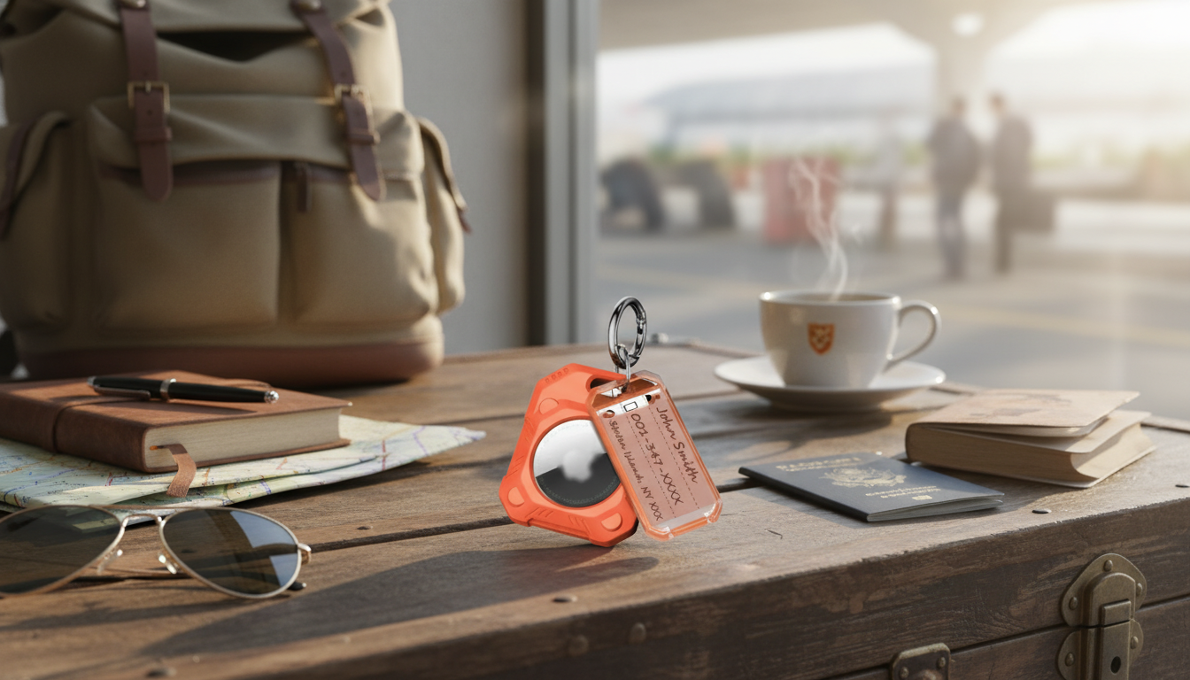 Secure AirTag Keyring Holder: Track Keys, Bags & Luggage