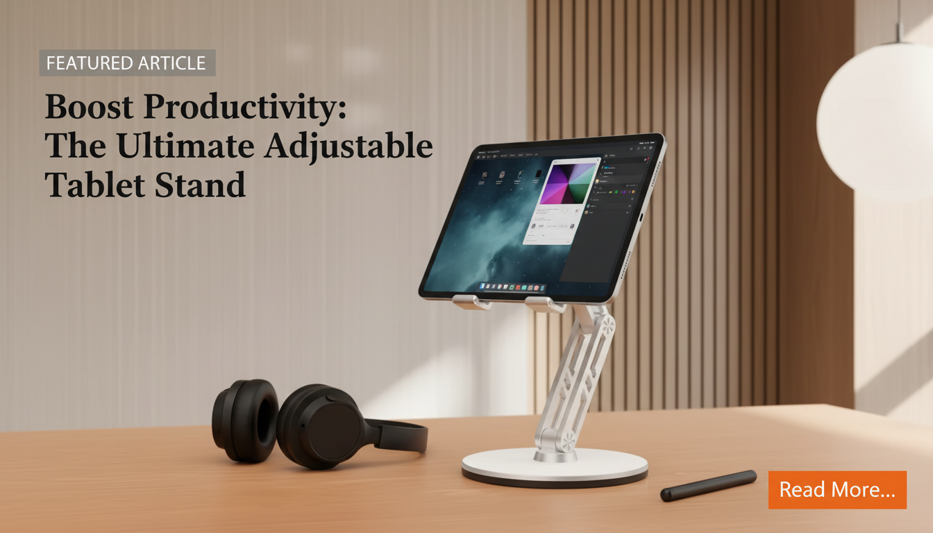Aluminum Alloy iPad Stand: Adjustable, Stable Desk Viewing