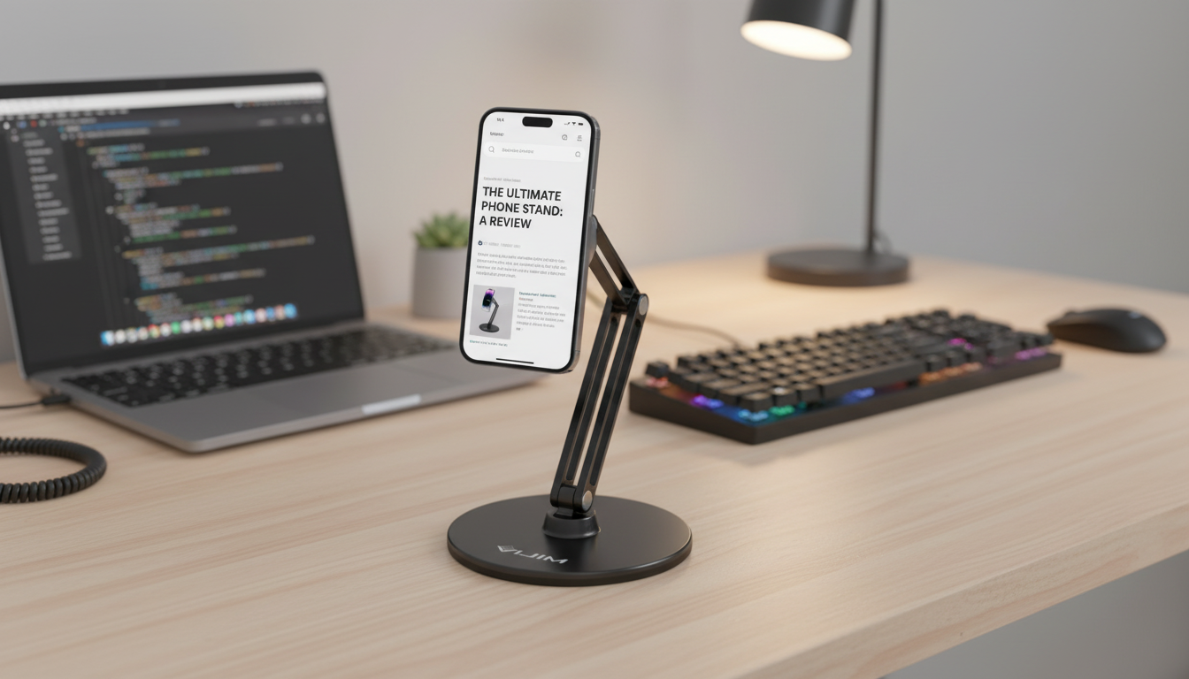 Magnetic Desk Stand for iPhone & iPad: Clean, Quick Mount